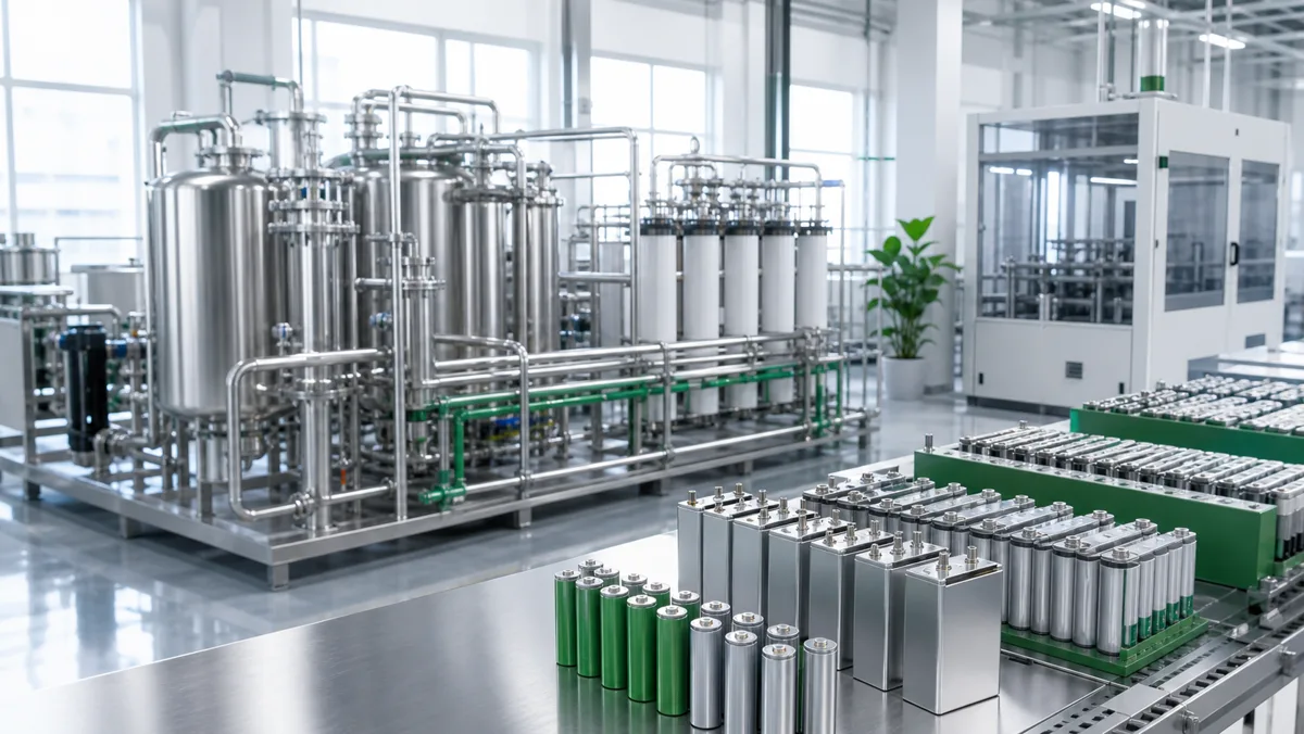Water treatment equipment serving a new-energy battery production facility