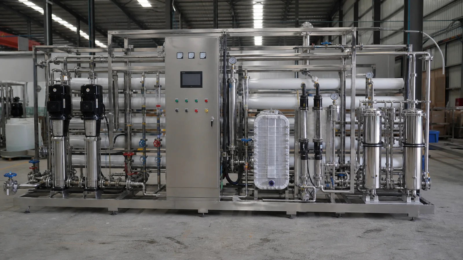 Electronic-grade ultrapure water equipment skid for precision manufacturing